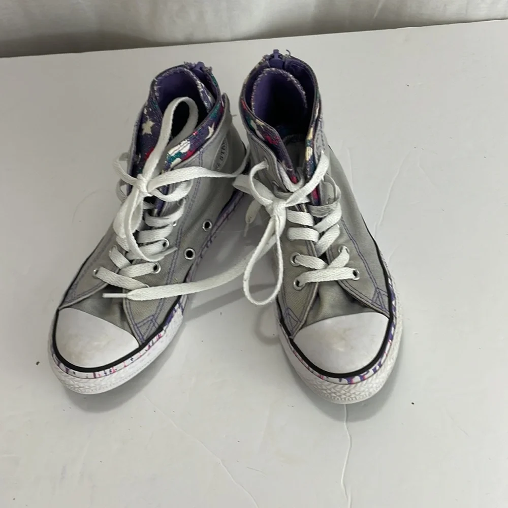 Converse Chuck Taylor All Star Gray and Purple High Tops Size 1